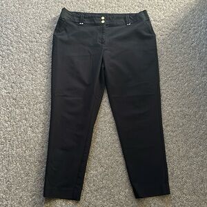 Anne Klein Black Straight Leg Ankle Trousers